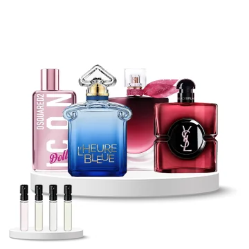 Discovery Set Women (Guerlain L'Heure Bleue, Lancôme La Vie est Belle L'Elixir Very Cherry, Dsquared2 Icon Doll, Yves Saint Laurent Black Opium Pink Glaze)