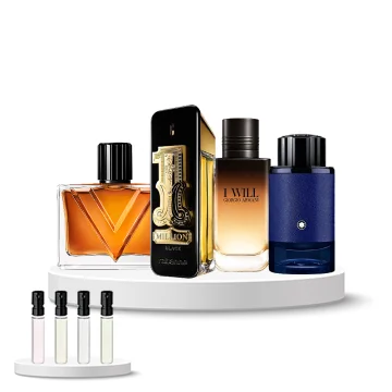 Discovery Set Men (Armani I Will, Montblanc Explorer Infinite, Valentino Vendetta Uomo, Rabanne 1 Million Black) 