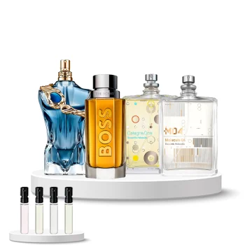 Discovery Set Men (Hugo Boss Boss The Scent, Escentric Molecules Molecule 04, Escentric Molecules Cologne One, Jean Paul Gaultier Le Beau Narcisse)