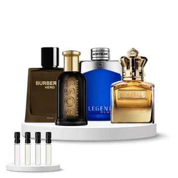 Discovery Set Men (Boss Bottled Elixir, Mont Blanc Legend Blue, Jean Paul Gaultier Scandal Absolu, Burberry Hero Parfum)
