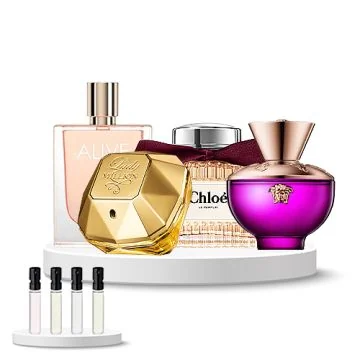 Discovery Set Women (Rabanne Lady Million, Chloé Le Parfum, Hugo Boss Boss Alive, Versace pour Femme Dylan Purple)