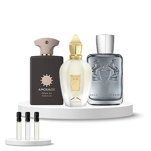 Discovery Box (Xerjoff Renaissance, Parfums de Marly Castley, Amouage Opus XV King Blue)