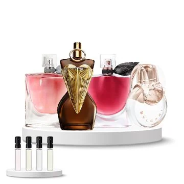 Discovery Box (Lancôme La Vie est Belle L'Elixir, Jean Paul Gaultier Gaultier Divine Elixir, Bvlgari Omnia Crystalline, Lancôme La Vie est Belle)