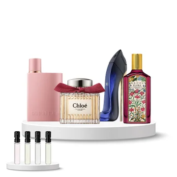 Discovery Set Women (Carolina Herrera Good Girl, Gucci Flora Gorgeous Gardenia Intense, Burberry Her Parfum, Chloé Le Parfum)