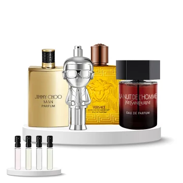 Discovery Set Men (Jimmy Choo Man Parfum, Karl Lagerfeld Karl Ikonik edp, Versace Eros Energy, Yves Saint Laurent La Nuit de L'Homme edp)