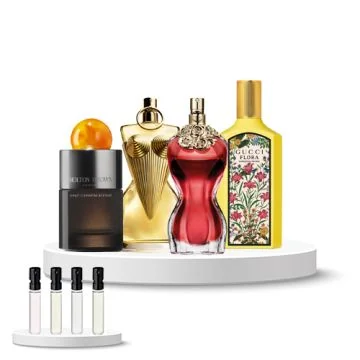 Discovery Set Women (Jean Paul Gaultier Divine, Jean Paul Gaultier La Belle, Gucci Flora Gorgeous Orchid, Molton Brown Sunlit Clementine & Vetiver)
